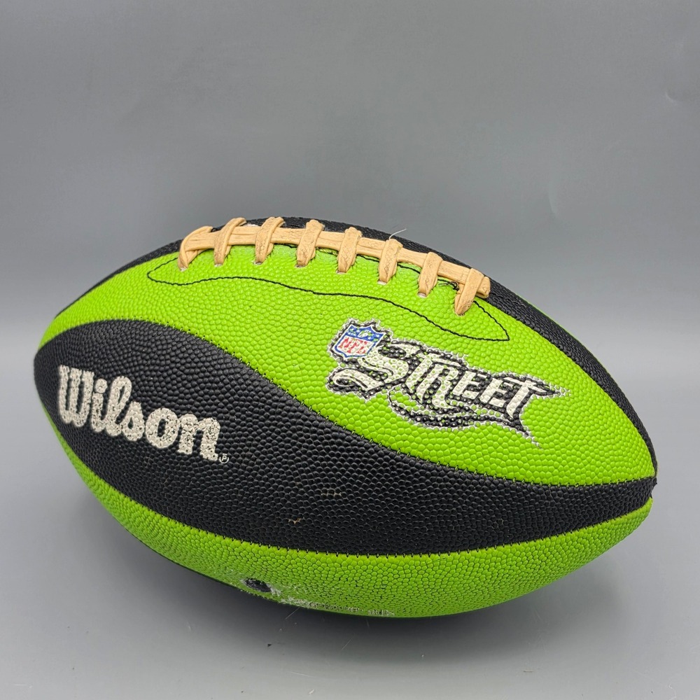 Wilson Football FLAT Neon Green Black NFL Street Composite Sport Ball REPAIR